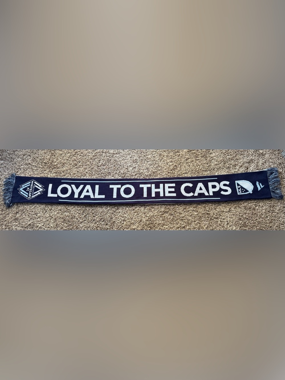 Fanatics Navy and Light Blue 'Loyal to the Caps' Knit Scarf